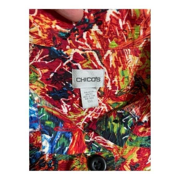 Chico's Beautiful Silk Blend Bright Floral Jacket size 0 - Picture 7 of 9